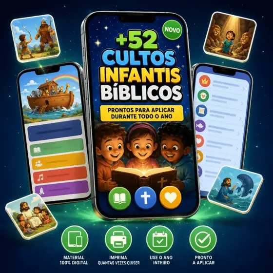 Aplicação +52 Cultos Infantis Bíblicos